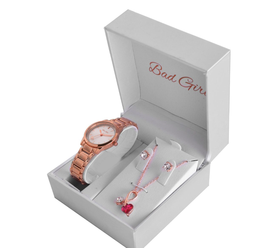 Bad Girl Rosegold Watch & Jewellery Set - Image 6a0c38df15cb38af415f53e6