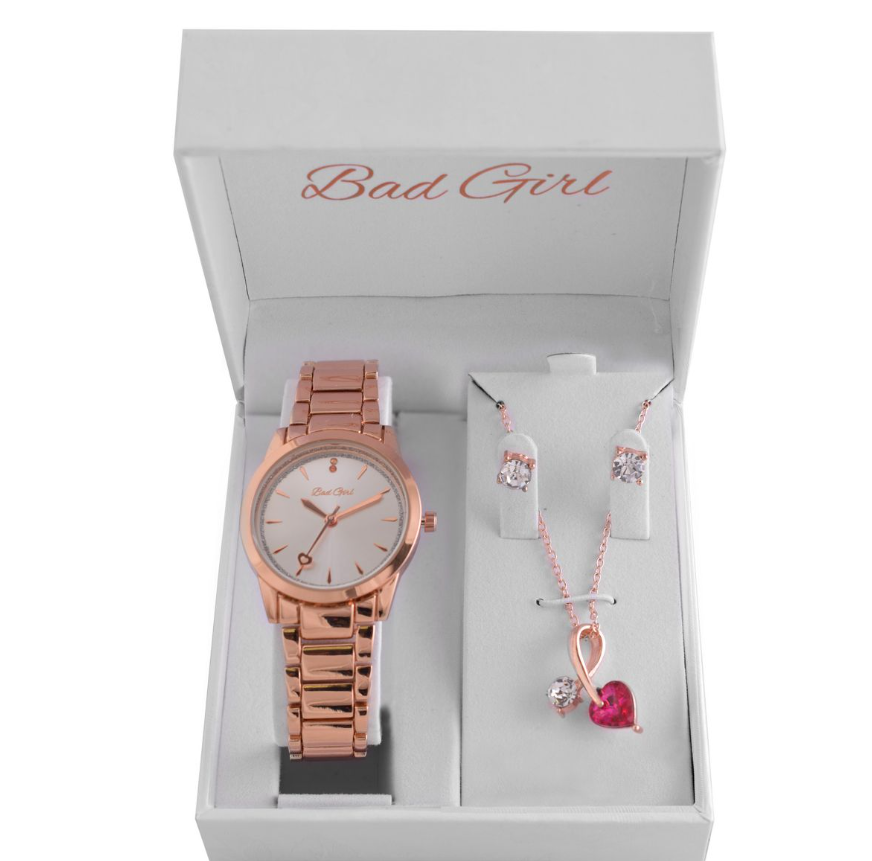 Bad Girl Rosegold Watch & Jewellery Set - Image 6a0c38e115cb38af415f53e9