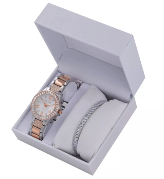 Rose Gold & Silver Watch & Bracelet Set - Image 6a0c396715cb38af415f5415