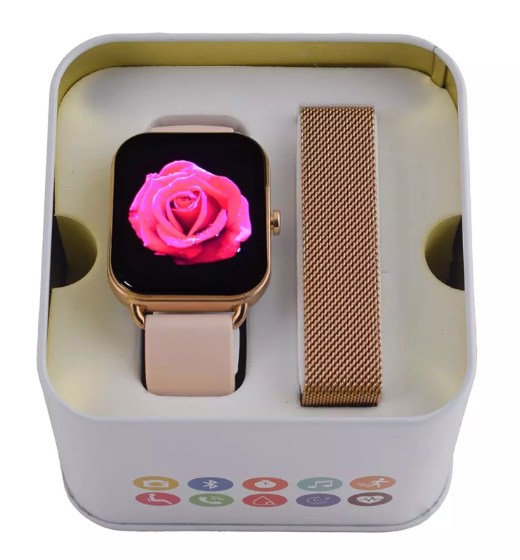 Pink Resin Smart Watch Set - Image 6a0c3b9915cb38af415f54a2