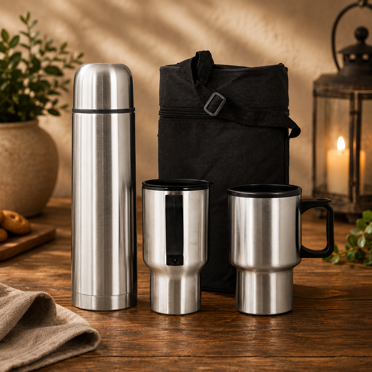 Thermal Flask and Mug Set