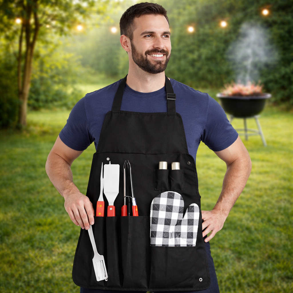 Wooden Braai Set Apron