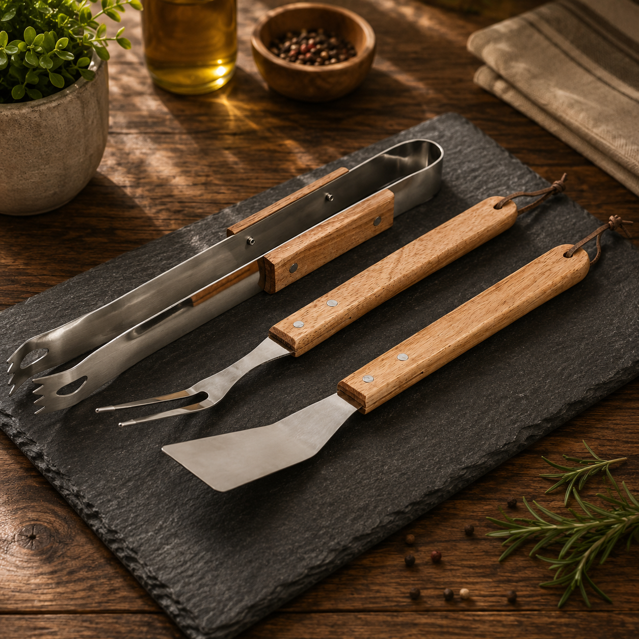 Palma Bamboo 3-Piece Braai Set