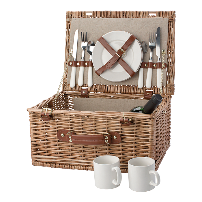 Two Person Willow Picnic Basket - Image 6a0d751b15cb38af415f5bf6