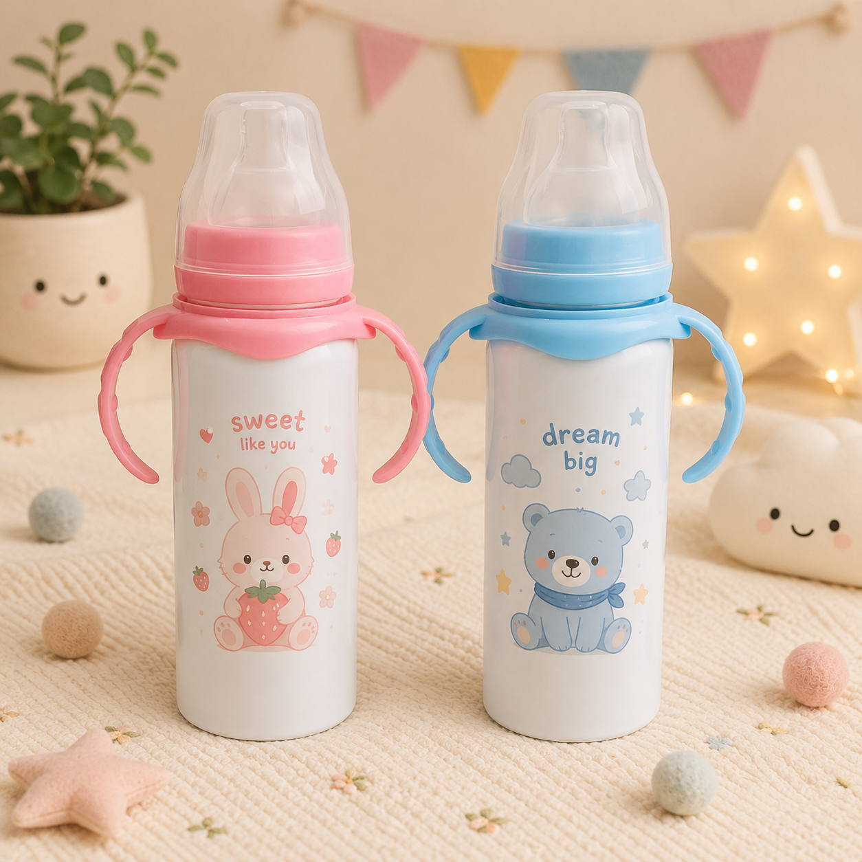 Baby Milk Bottle Metal Double Walled