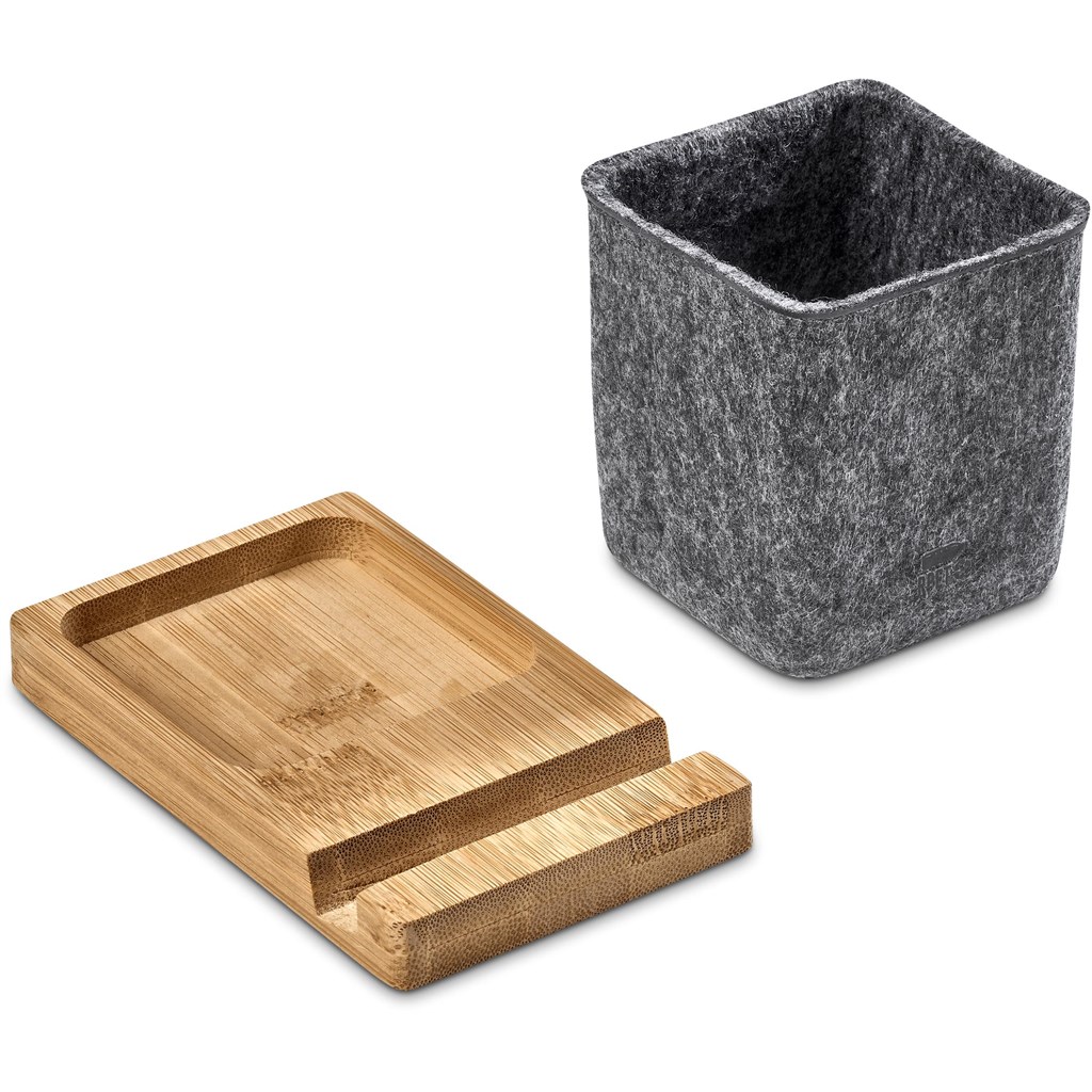 Kyadi Recycled PET & Bamboo Desk Caddy Phone Stand - Image 6a0dc5ea15cb38af415f608d
