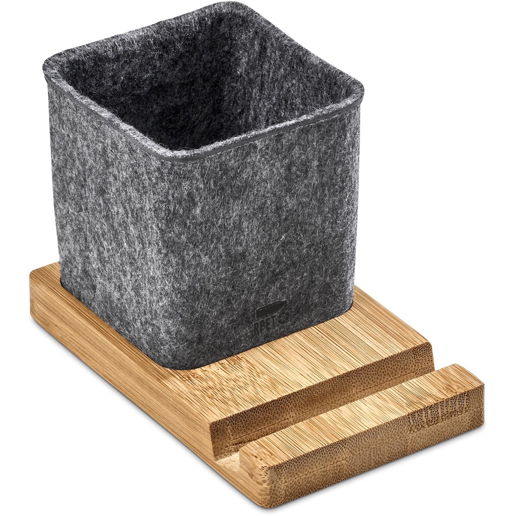 Kyadi Recycled PET & Bamboo Desk Caddy Phone Stand - Image 6a0dc5eb15cb38af415f6090