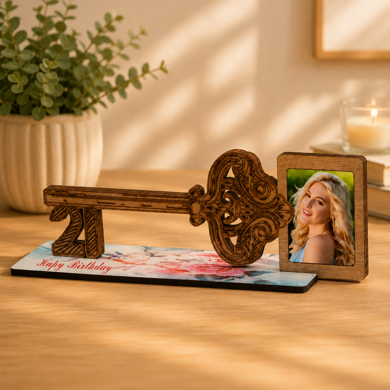 21st Key with Photo Frame