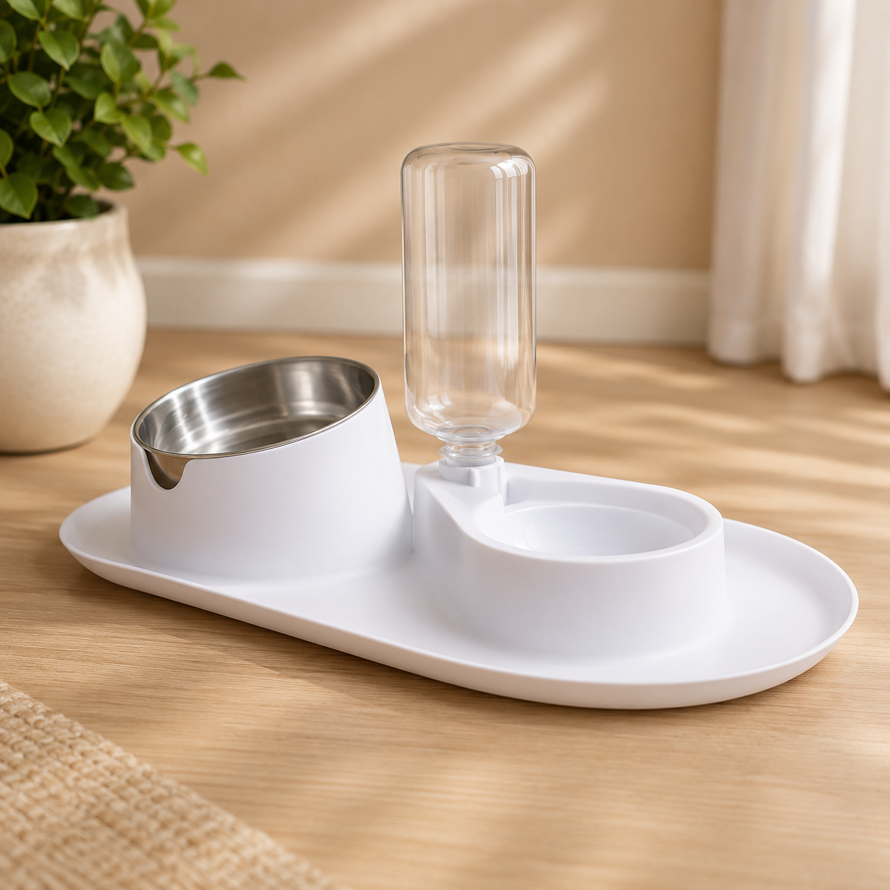 Anti-Splash Pet Bowl & Auto Water Dispenser