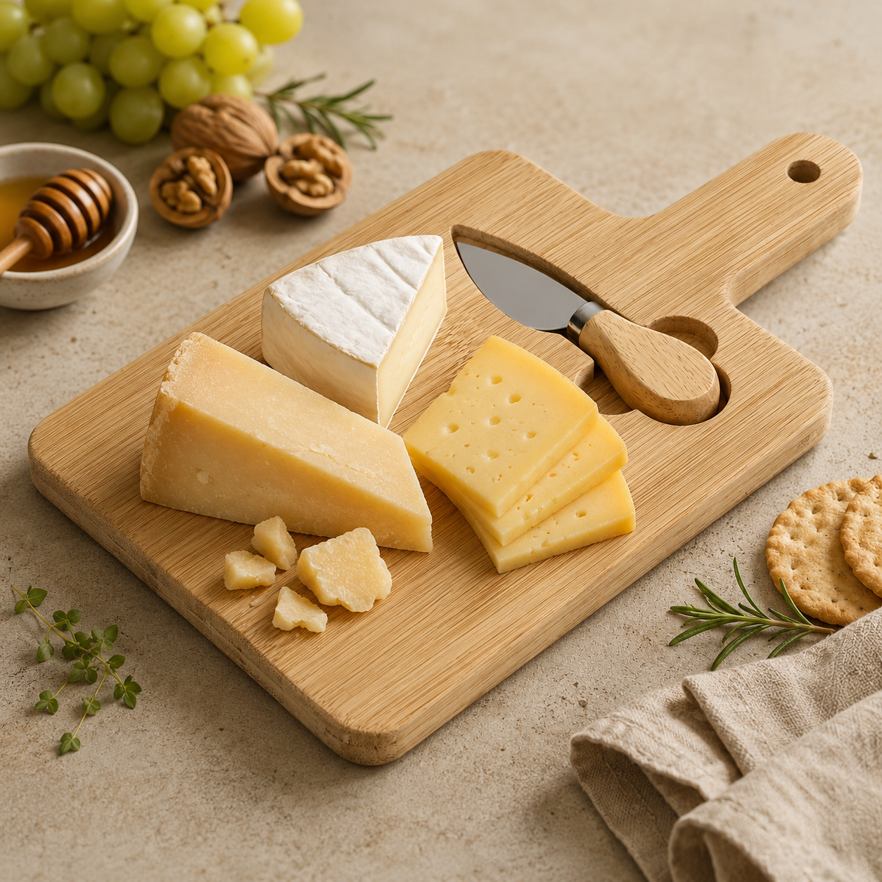 Kanteika Bamboo Cheese Board Set
