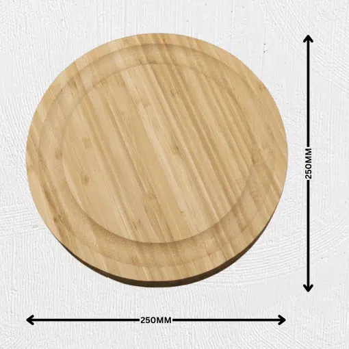 25cm Round Bamboo Cheese Plate - Image 6a10193e15cb38af415f6953