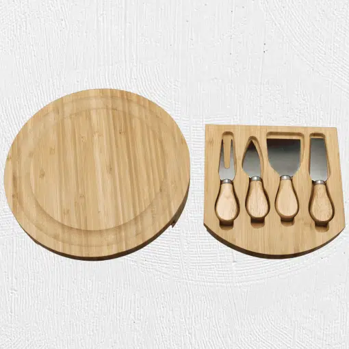 25cm Round Bamboo Cheese Plate - Image 6a10193e15cb38af415f6956