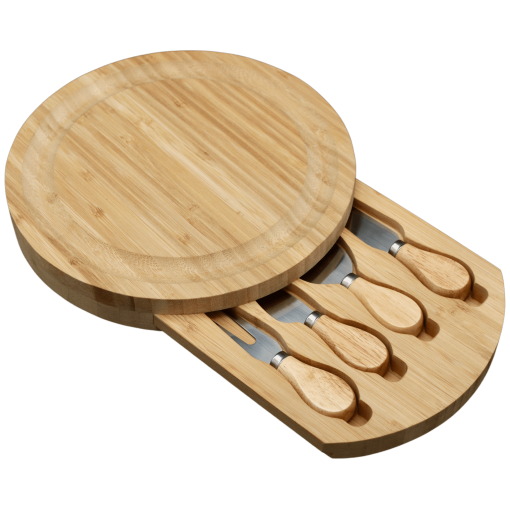 25cm Round Bamboo Cheese Plate - Image 6a10194015cb38af415f6959