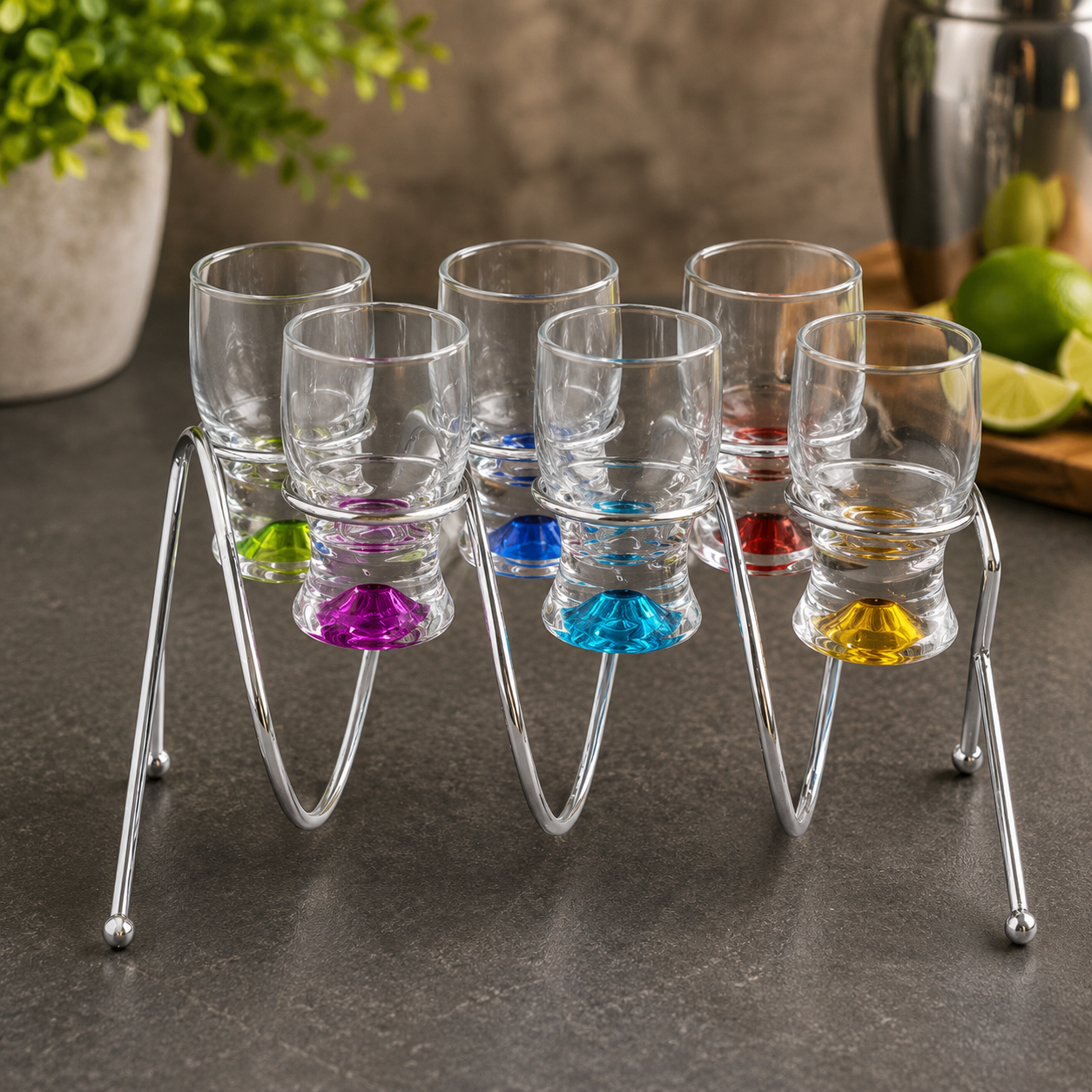 Spiral Stand & Shot Glasses
