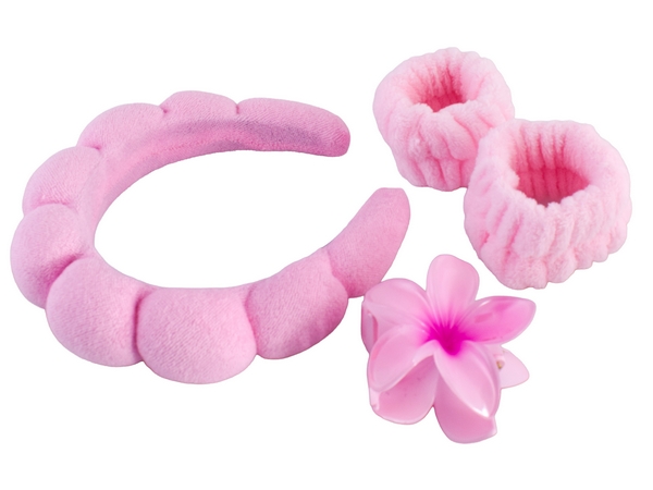 Spa Headband, Wristband & Hair Clip Set - Image 6a10495e15cb38af415f6e77