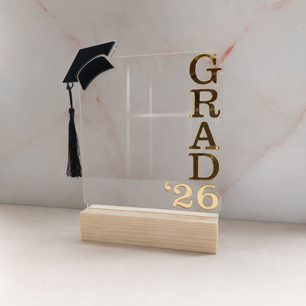 Graduation Acrylic Display – Cap & Year with Tassel