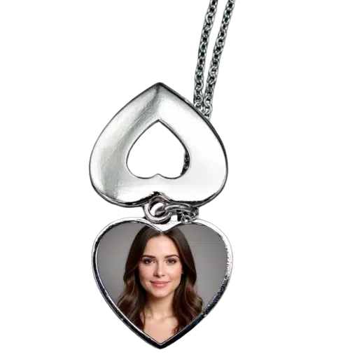 Heart Necklace Silver - Image 6a17fbe915cb38af415f73ac