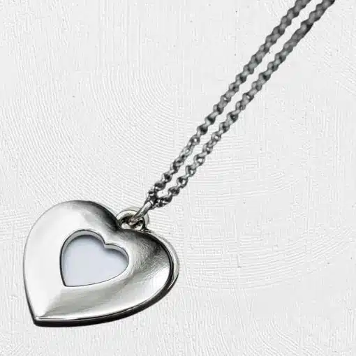 Heart Necklace Silver - Image 6a17fbe815cb38af415f73a3