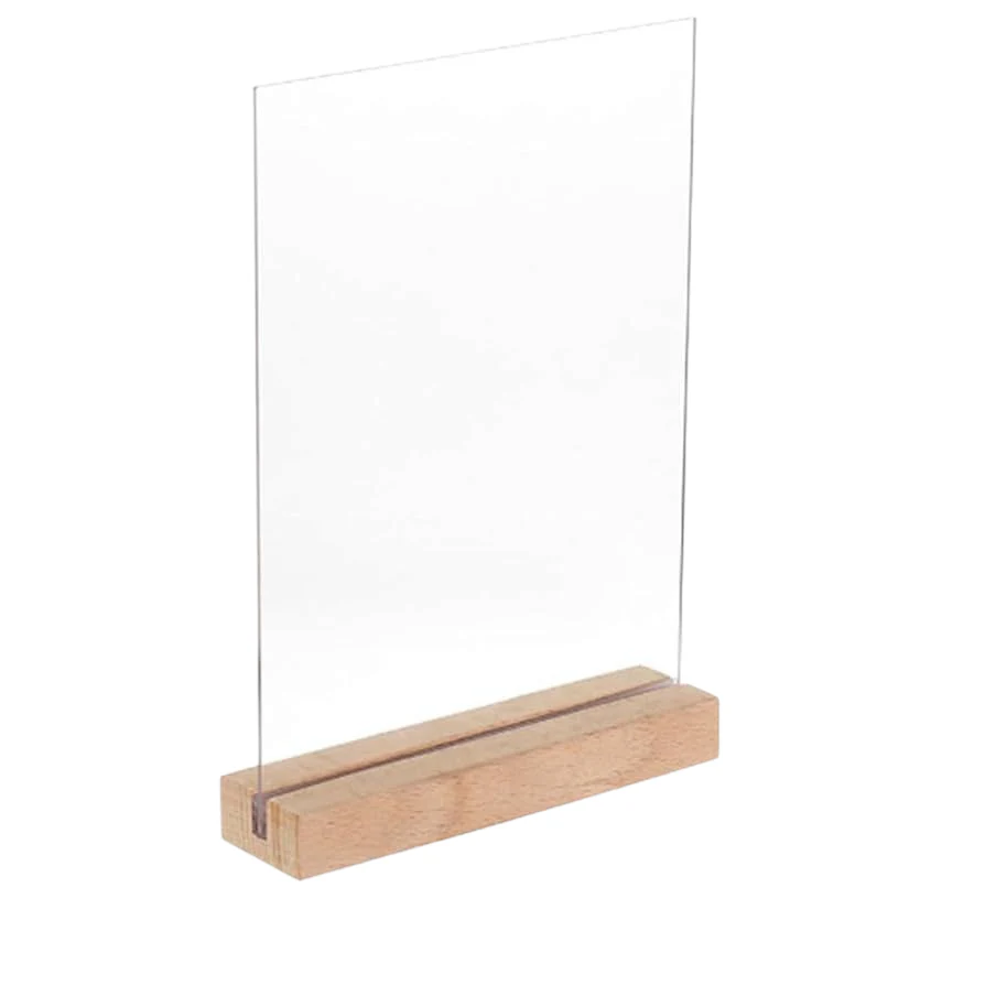 Acrylic  Rectangle Table Sign & Wooden Stand - Image 6a44d460ea75660e9537a356