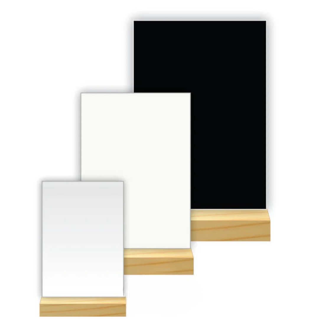 Acrylic  Rectangle Table Sign & Wooden Stand - Image 6a44d461ea75660e9537a359
