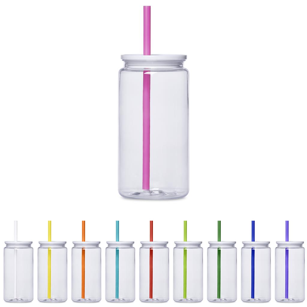 Mina Plastic Tumbler and Straw - 550ml - Image 6a5a07399da805ffb266044d