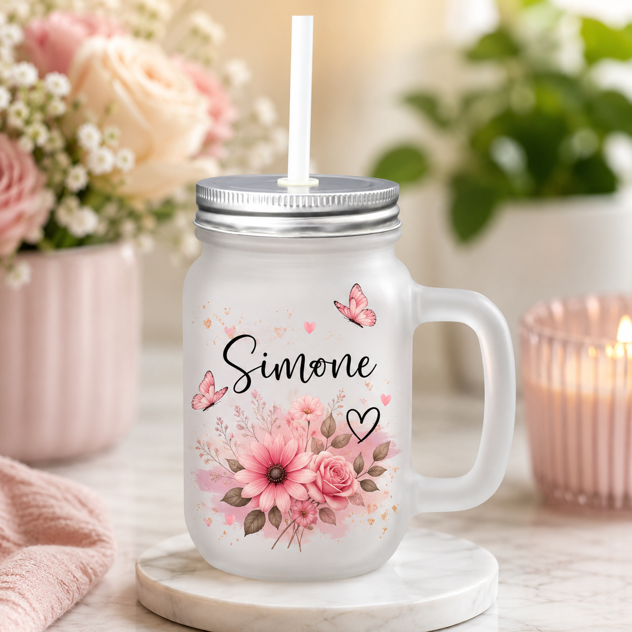 Frosted Glass Mason Jar