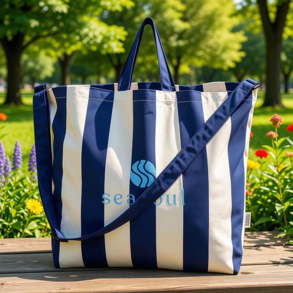 Natsuri Recycled Canvas Large Beach Bag