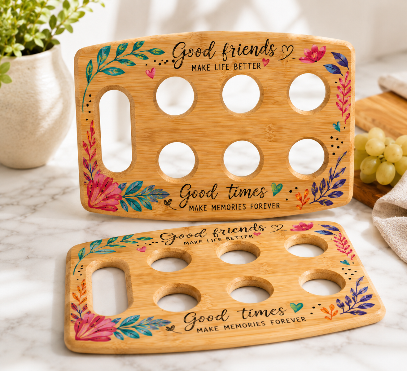 Bamboo Shot Glass Tray