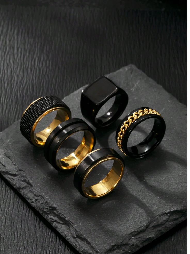 Gold and black 6 in one ring