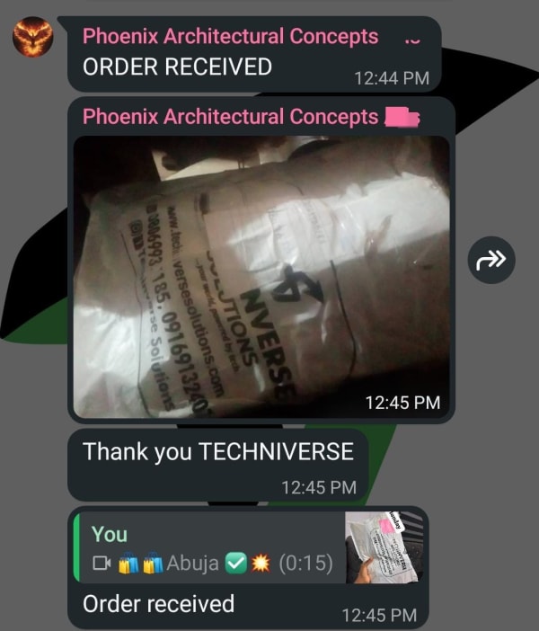 Customer screenshot from Phoenix Architectural