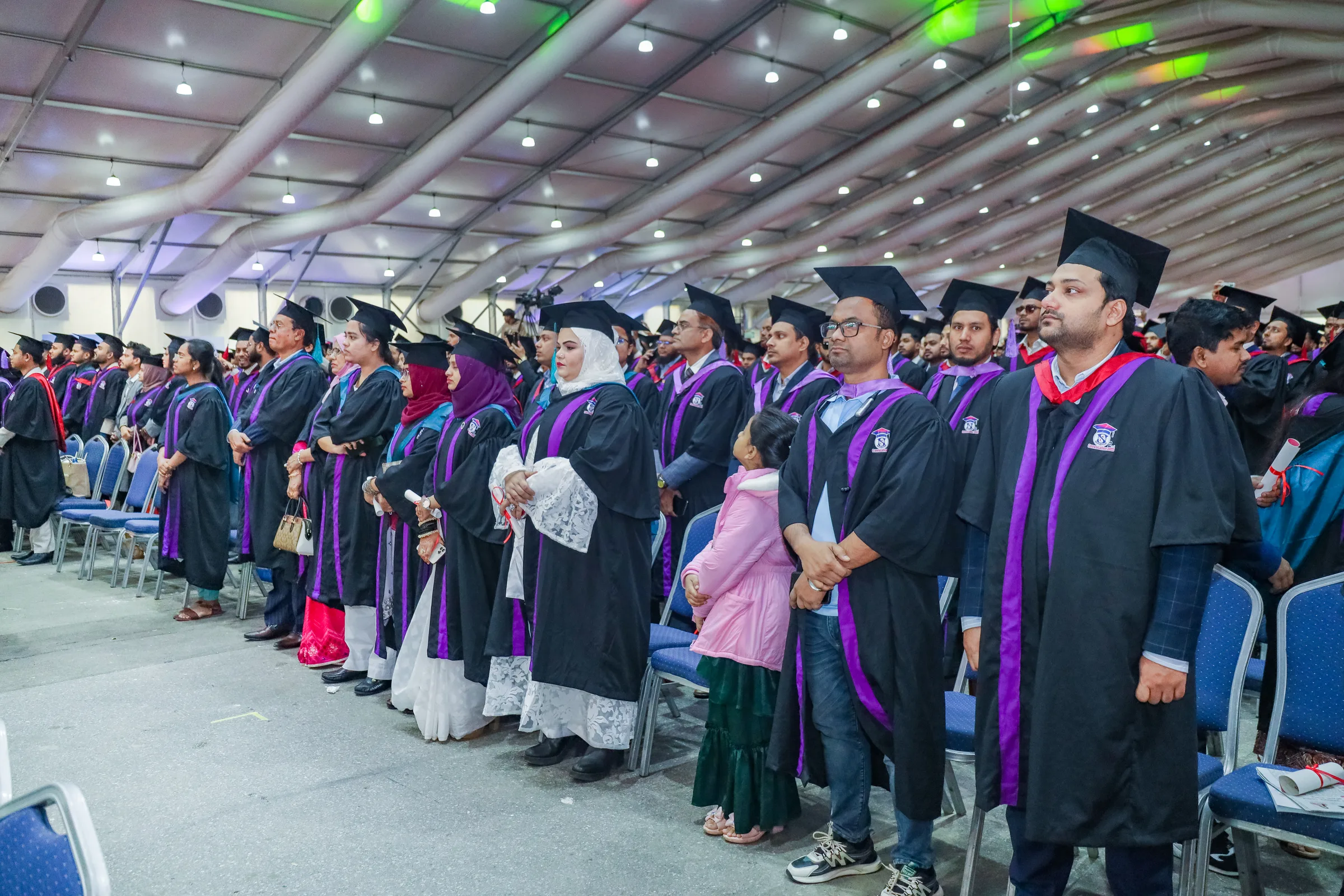 Graduates of the Naval Architecture and Marine Engineering department at the Sonargaon University convocation