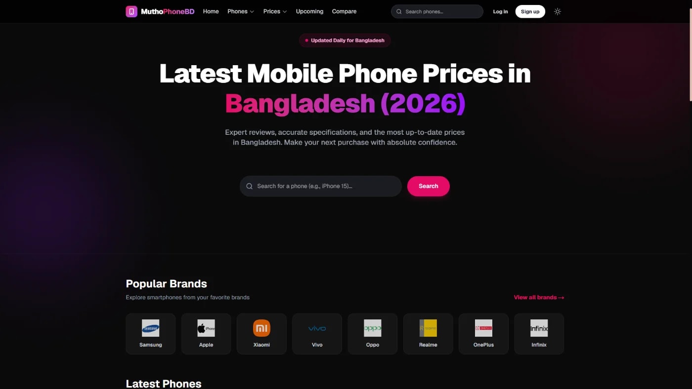 MuthoPhoneBD – Smartphone Research, Price Intelligence & Comparison Platform screenshot 1