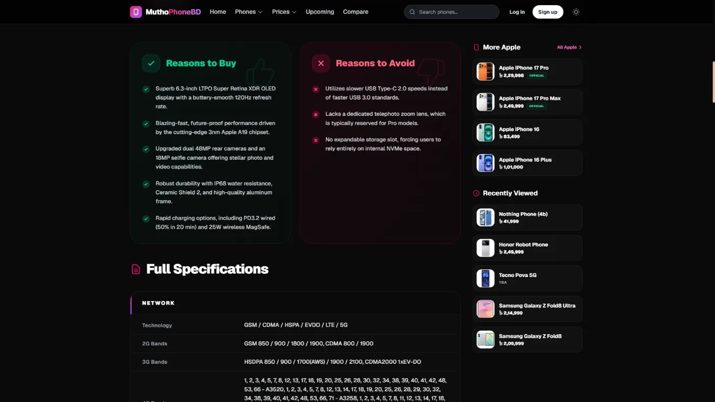 MuthoPhoneBD – Smartphone Research, Price Intelligence & Comparison Platform screenshot 6