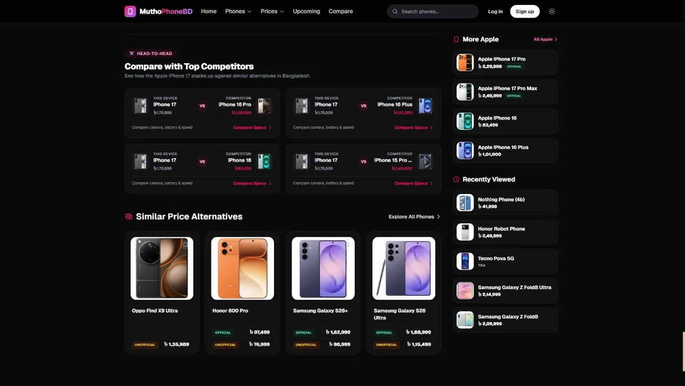 MuthoPhoneBD – Smartphone Research, Price Intelligence & Comparison Platform screenshot 9