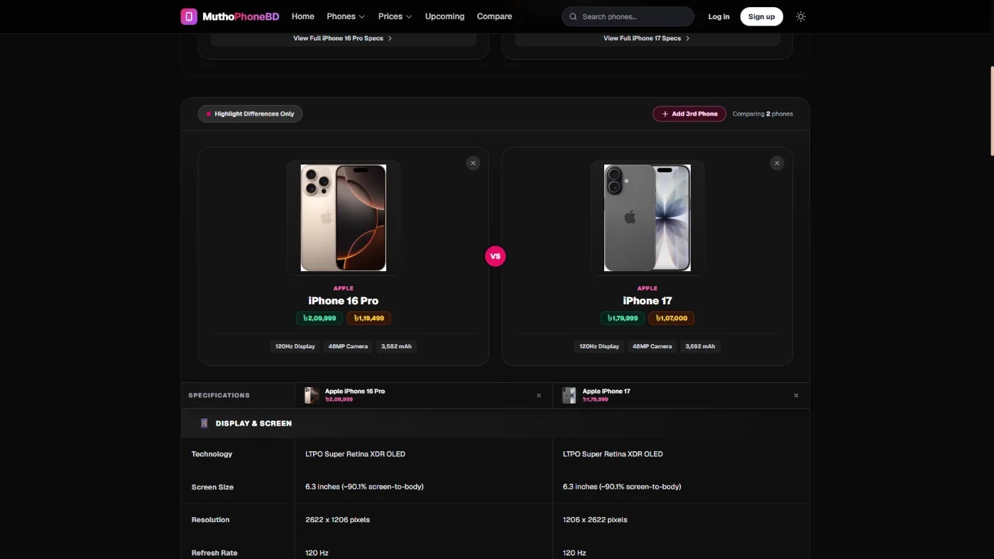 MuthoPhoneBD – Smartphone Research, Price Intelligence & Comparison Platform screenshot 12