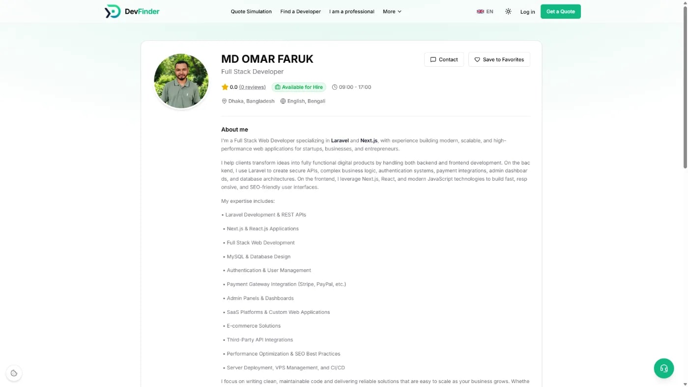 DevFinder – Freelance Marketplace screenshot 3