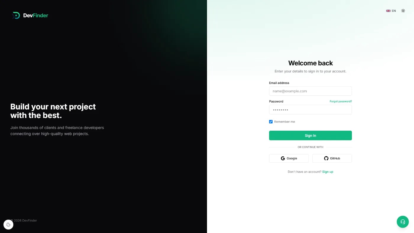 DevFinder – Freelance Marketplace screenshot 5