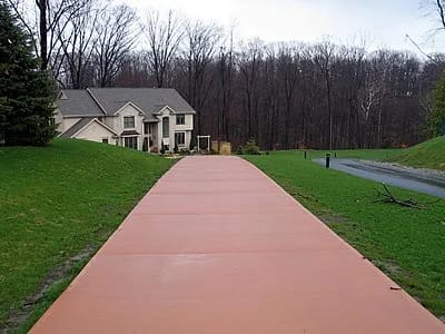 New concrete driveway installation in Chagrin Falls, Ohio