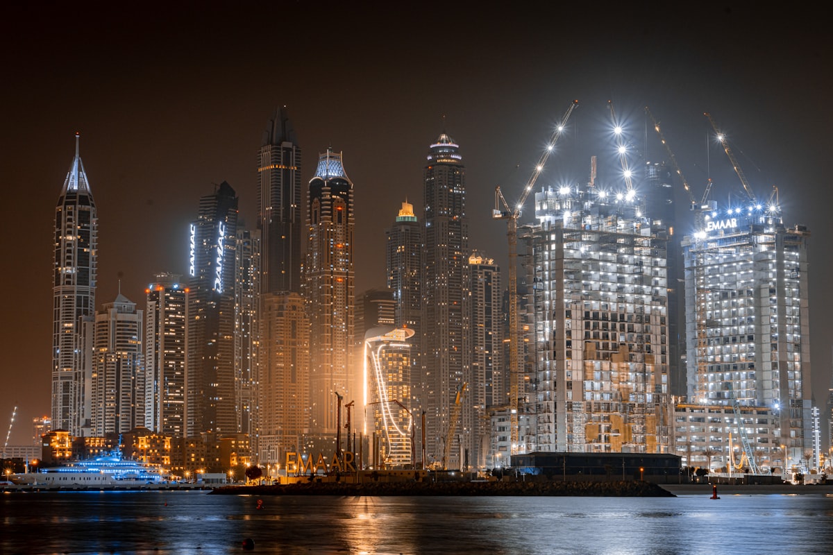 Dubai skyline at night