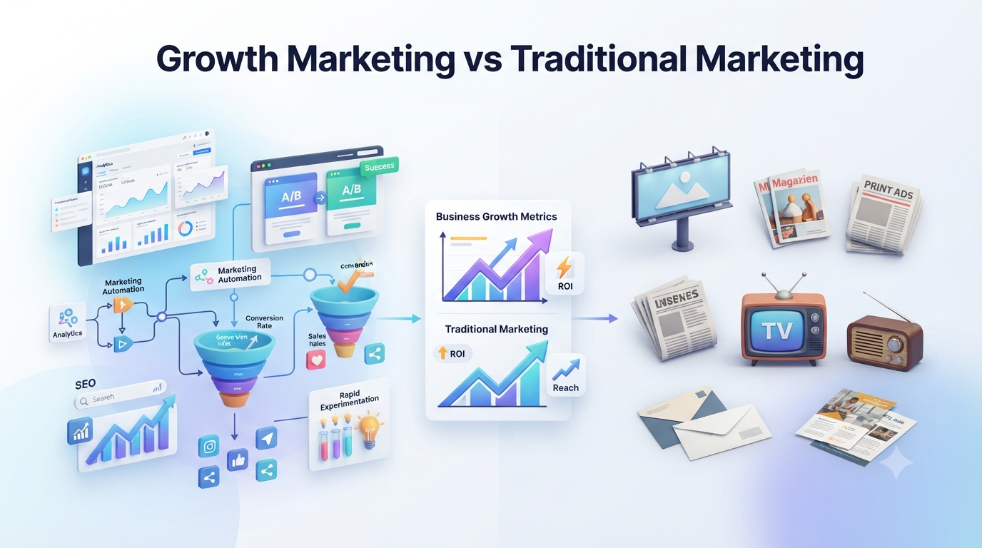 Growth Marketing vs Traditional Marketing for Startups