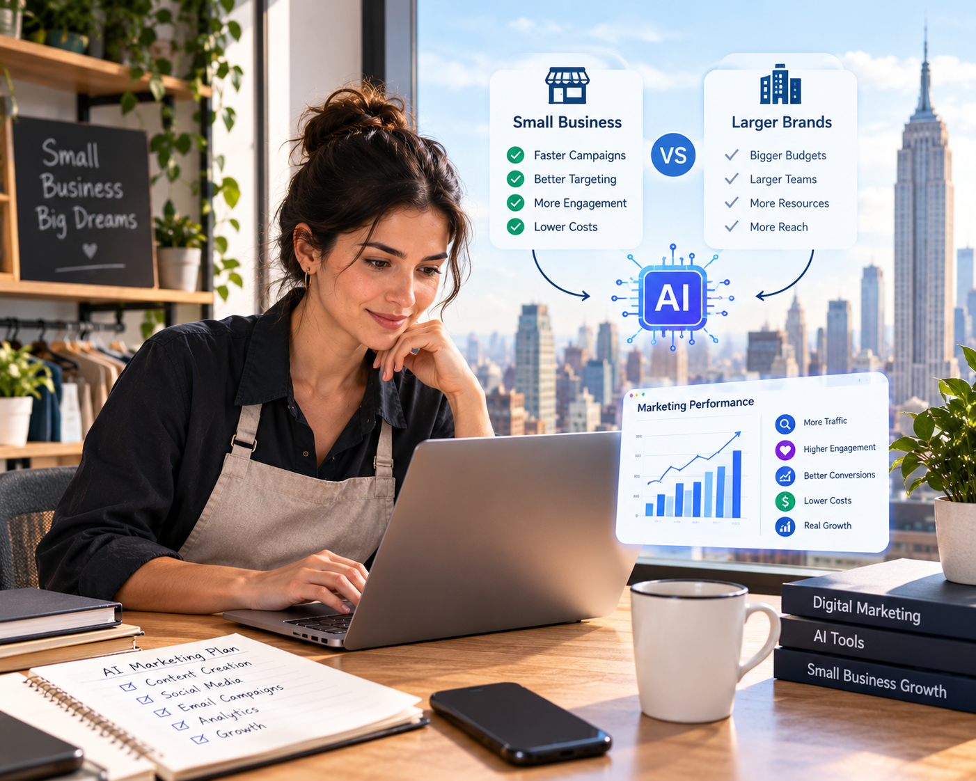 Does AI Marketing Really Help Small New York Businesses Compete With Larger Brands? What the Research Reveals, the Competitive Test It Turns On, and What Each Advantage Counts