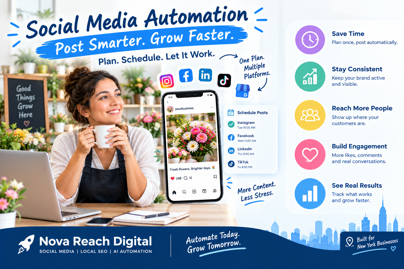 Social Media Automation for New York Businesses: How to Auto-Post Consistently Without Losing the Human Touch