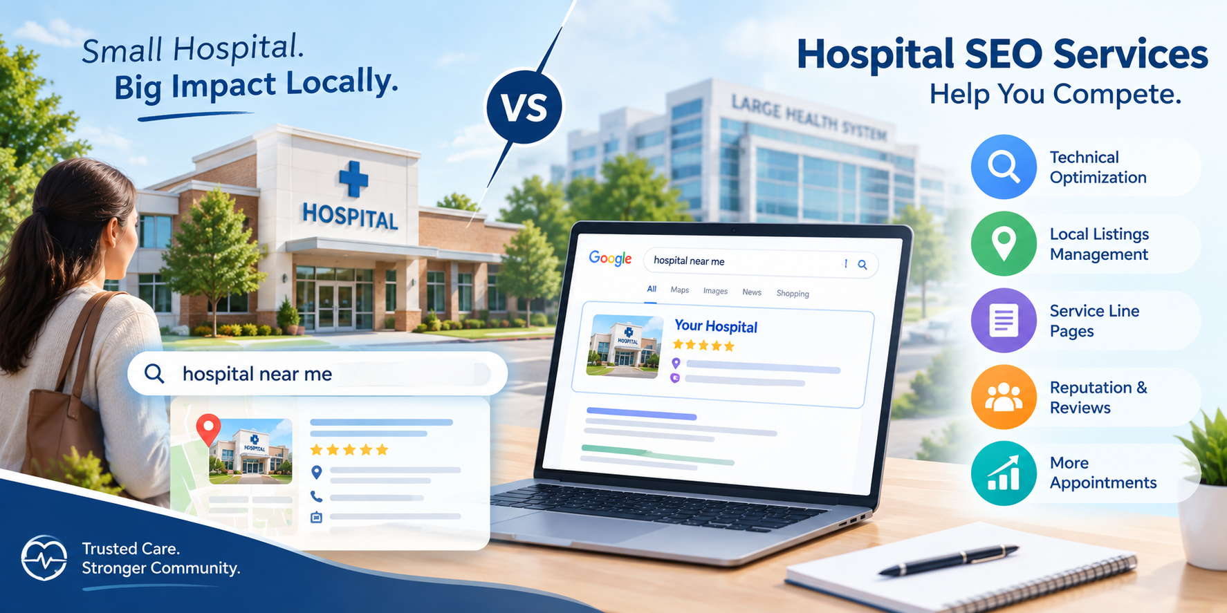 Hospital SEO Services for Competitive Markets for Small Hospitals