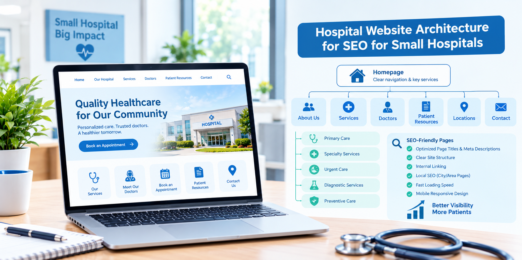 Hospital Website Architecture for SEO for Small Hospitals