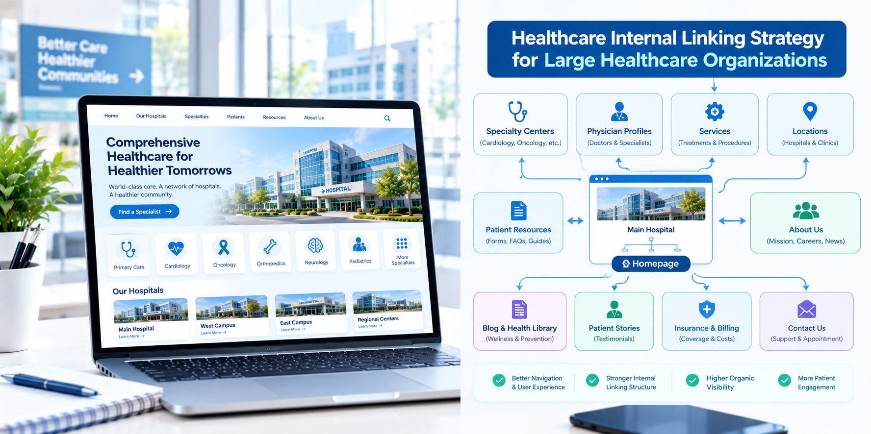 Healthcare Internal Linking Strategy for Large Healthcare Organizations