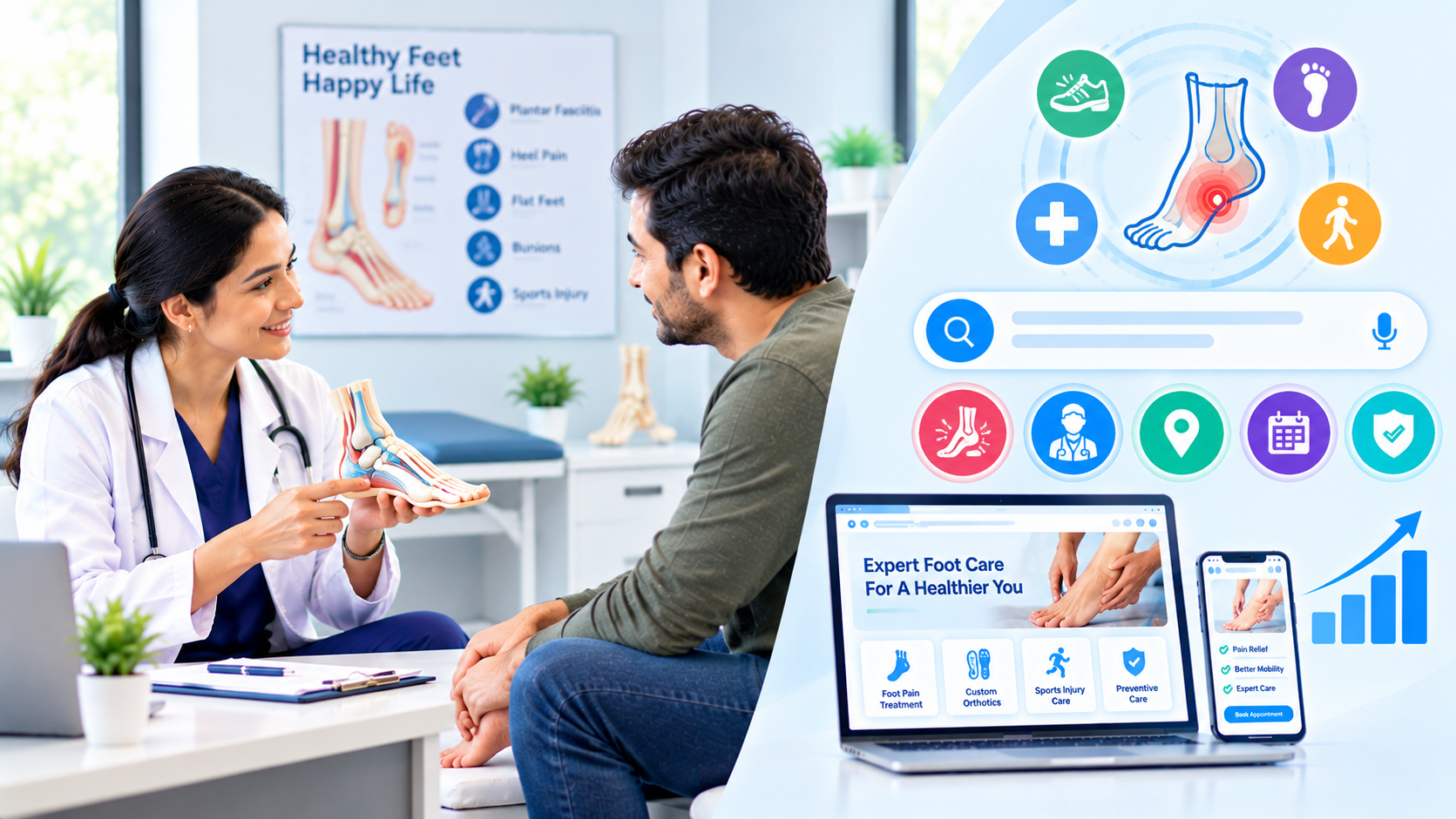 Can Patients With Foot Pain Find Your Podiatry Practice Before They Give Up? Reading the Foot Pain Searches, the Five Steps and the Sample Appointment Growth