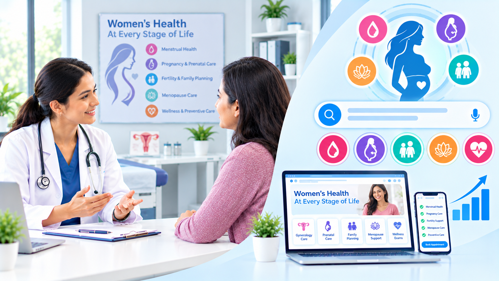 Are Women Finding Your OB-GYN Practice at Every Stage of Life? Reading the Women's Health Searches, the Five Steps and the Sample New-Patient Growth
