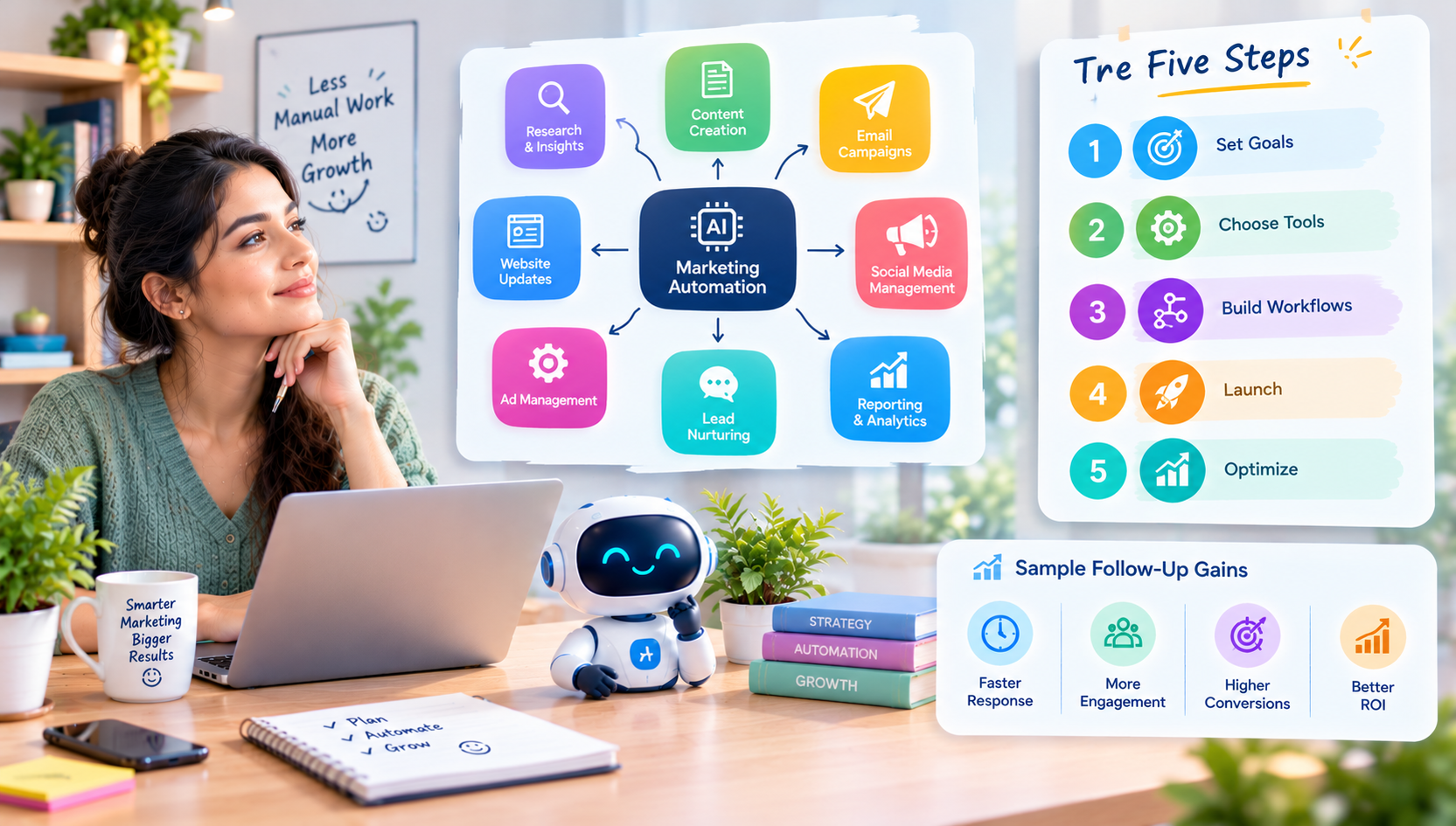 Which Marketing Tasks Should You Automate With AI First? Reading the Workflow Map, the Five Steps and the Sample Follow-Up Gains
