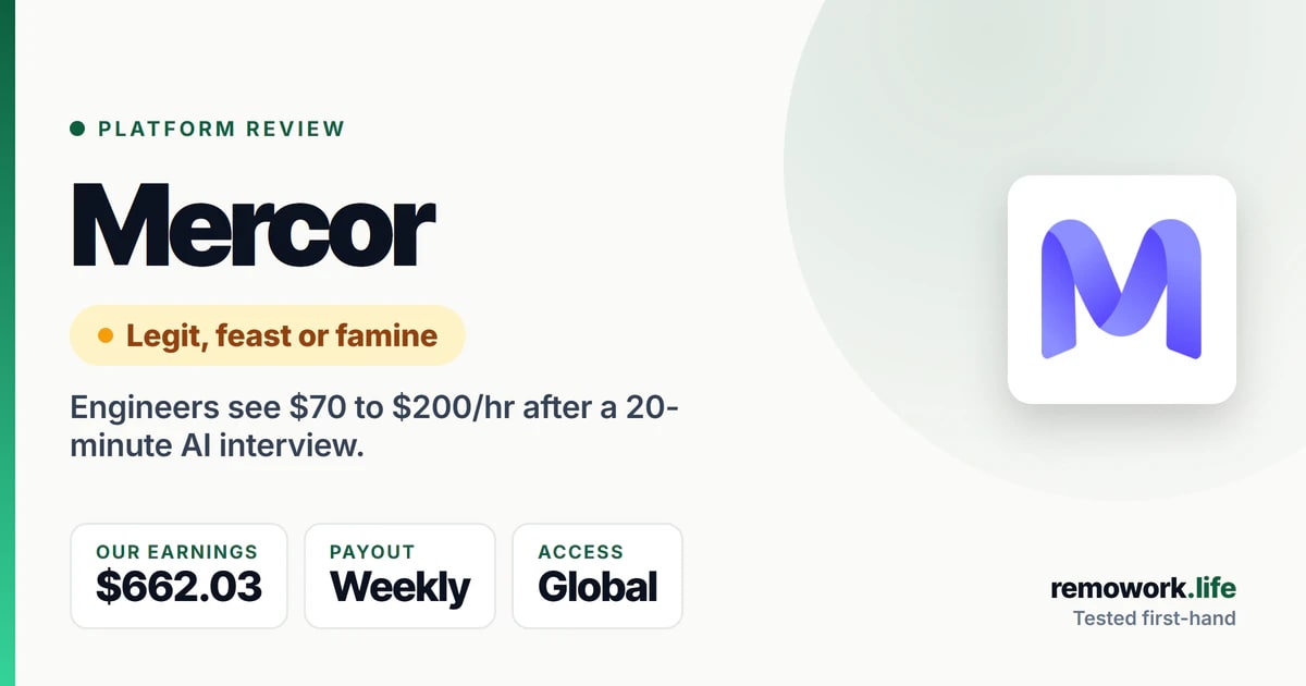 Mercor Review 2026: Pay, How It Works & Worth It? | RemoWork