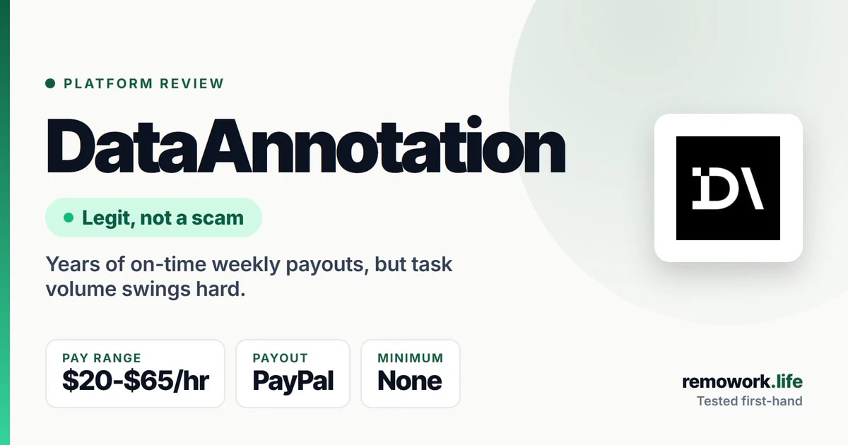 DataAnnotation Review 2026: Legit or Scam? | RemoWork